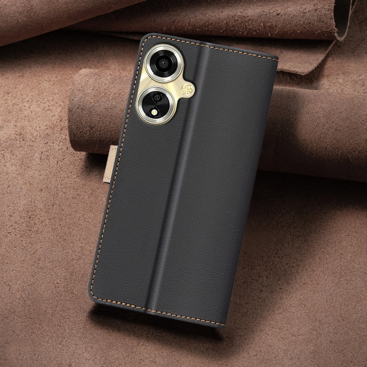 For OPPO A59 5G Color Matching RFID Anti-theft Leather Phone Case