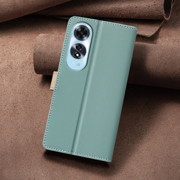 For OPPO A60 4G Color Matching RFID Anti-theft Leather Phone Case