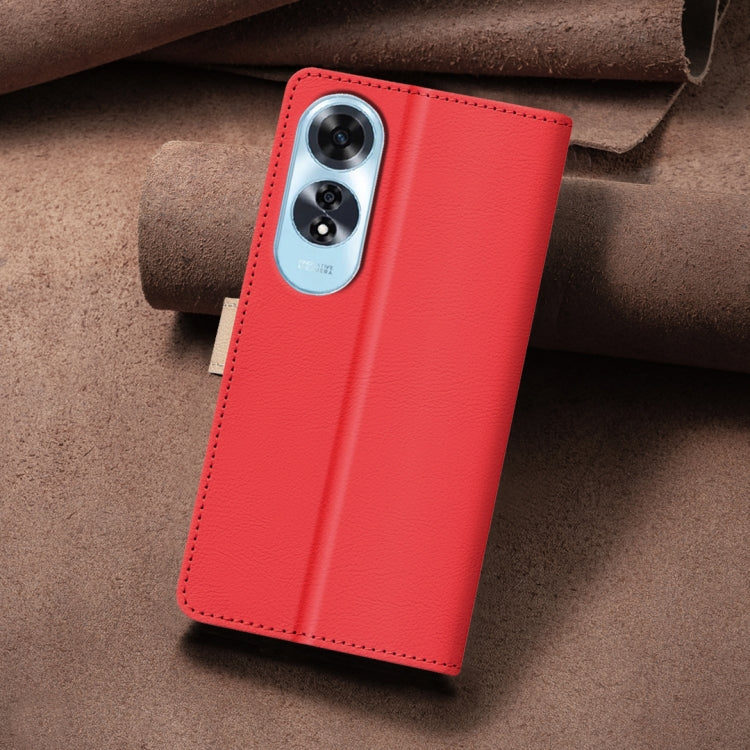 For OPPO A60 4G Color Matching RFID Anti-theft Leather Phone Case