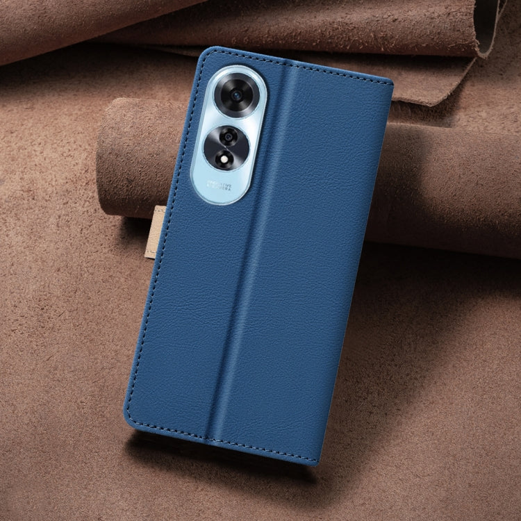 For OPPO A60 4G Color Matching RFID Anti-theft Leather Phone Case