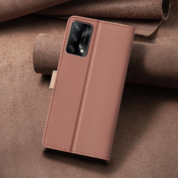 For OPPO A74 4G / F19 4G Color Matching RFID Anti-theft Leather Phone Case
