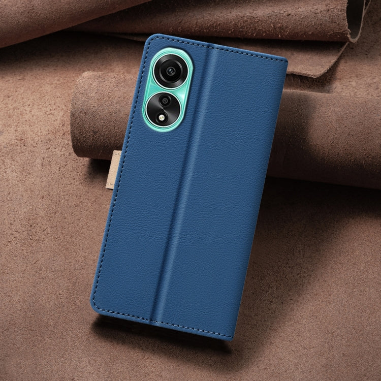 For OPPO A78 4G Color Matching RFID Anti-theft Leather Phone Case