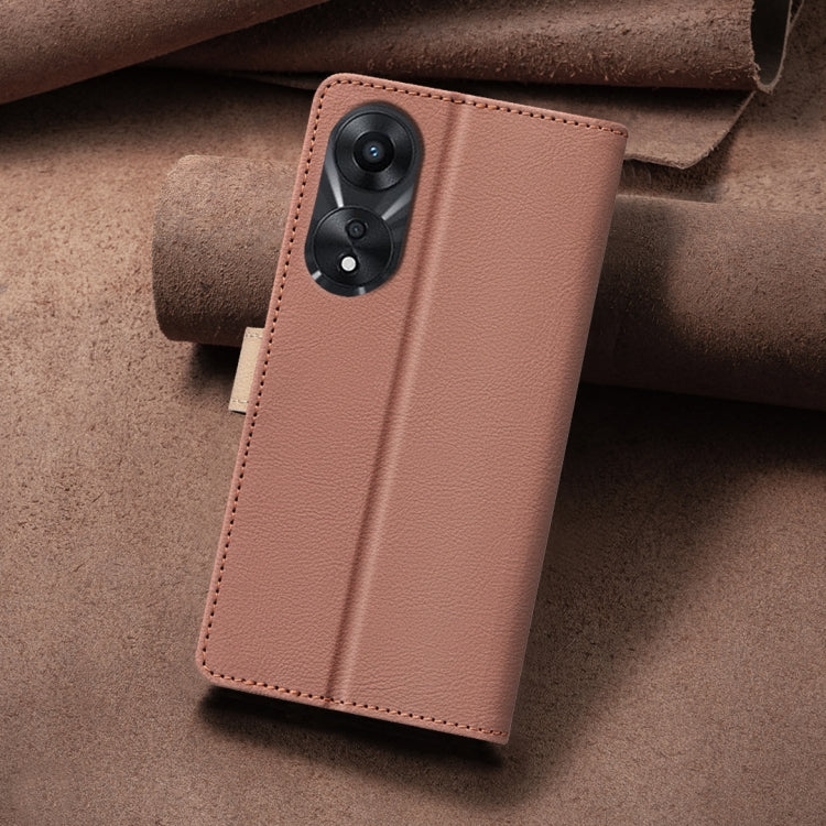 For OPPO A78 5G Color Matching RFID Anti-theft Leather Phone Case