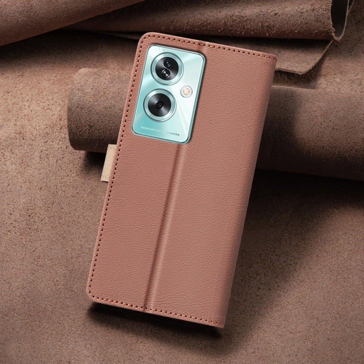 For OPPO A79 5G Color Matching RFID Anti-theft Leather Phone Case