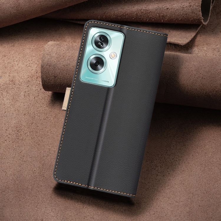 For OPPO A79 5G Color Matching RFID Anti-theft Leather Phone Case