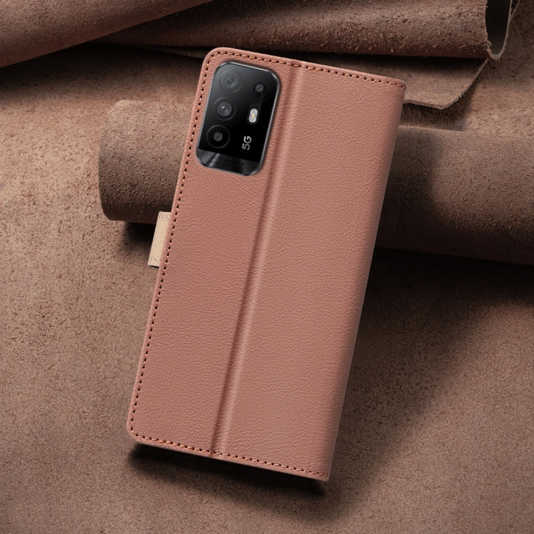 For OPPO A94 5G / Reno5 Z / F19 Pro+ Color Matching RFID Anti-theft Leather Phone Case