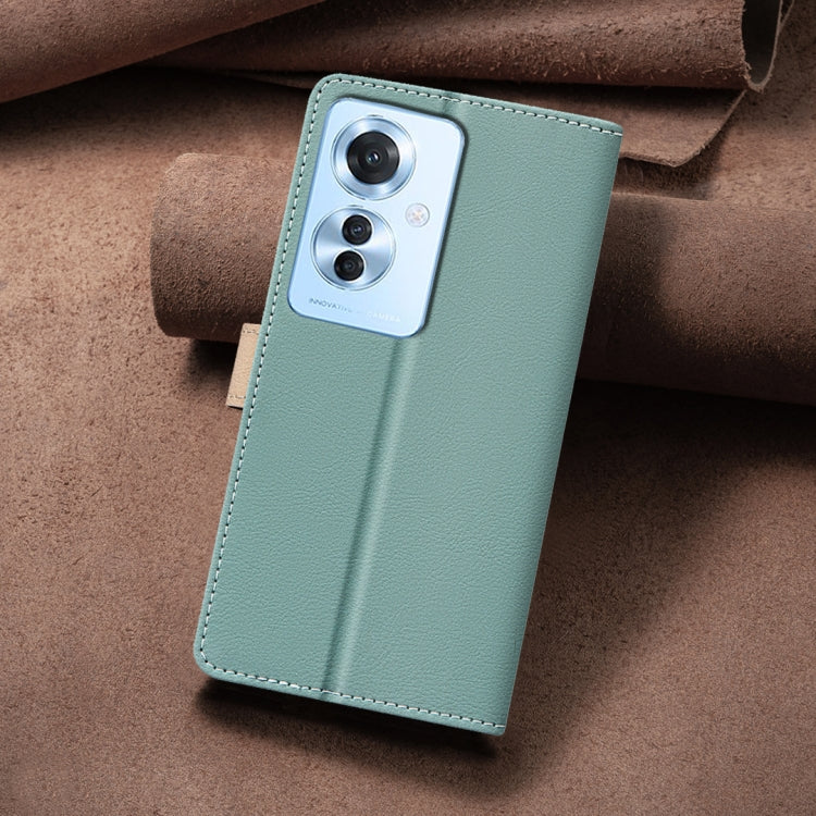 For OPPO Reno11 F 5G Color Matching RFID Anti-theft Leather Phone Case