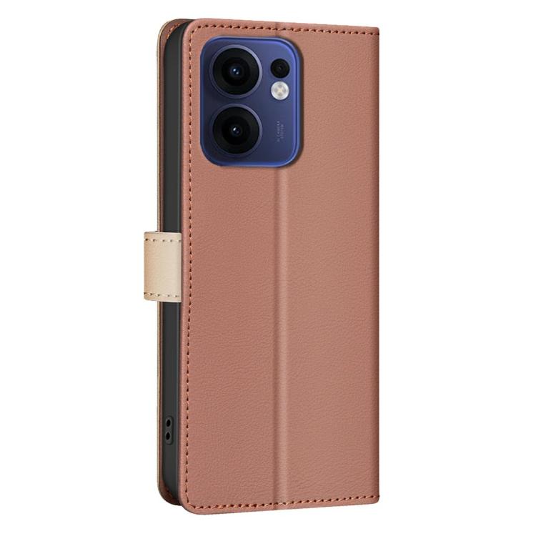 For OPPO Reno13 F 5G Color Matching RFID Anti-theft Leather Phone Case