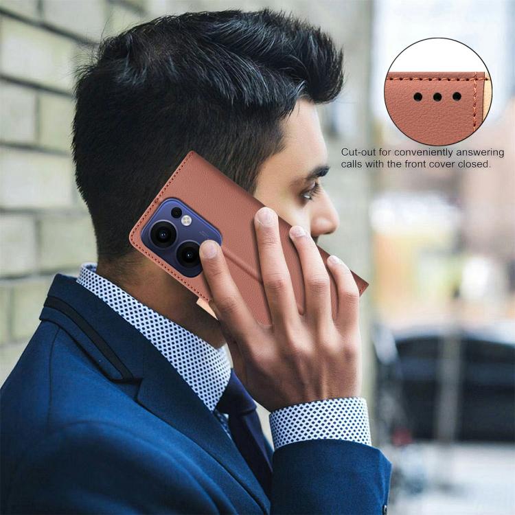 For OPPO Reno13 F 5G Color Matching RFID Anti-theft Leather Phone Case