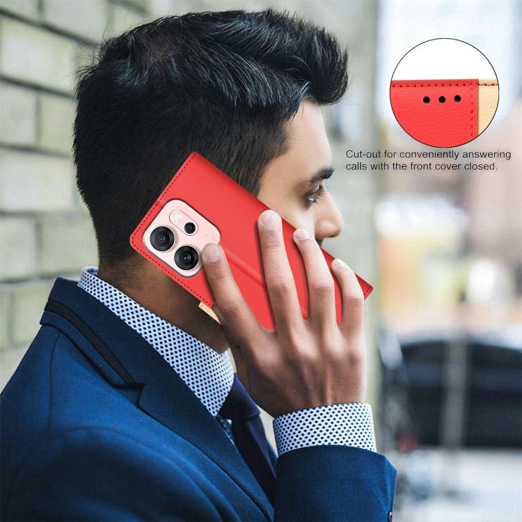 For OPPO Reno14 F 5G Color Matching RFID Anti-theft Leather Phone Case