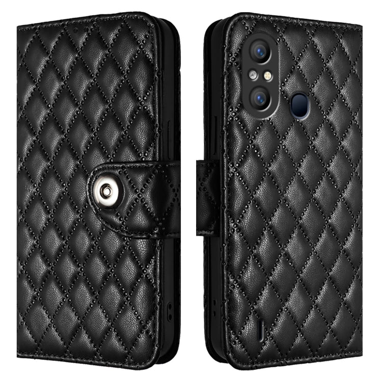 For itel A58 / A49 Rhombic Texture Flip Leather Phone Case with Lanyard