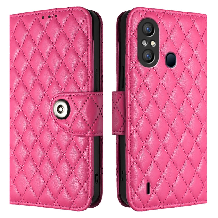 For itel A58 / A49 Rhombic Texture Flip Leather Phone Case with Lanyard