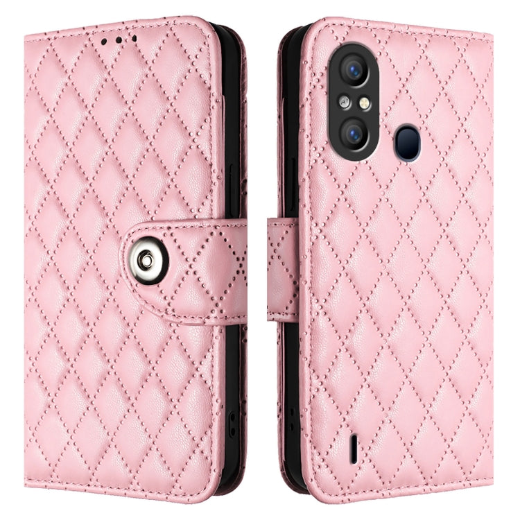 For itel A58 / A49 Rhombic Texture Flip Leather Phone Case with Lanyard