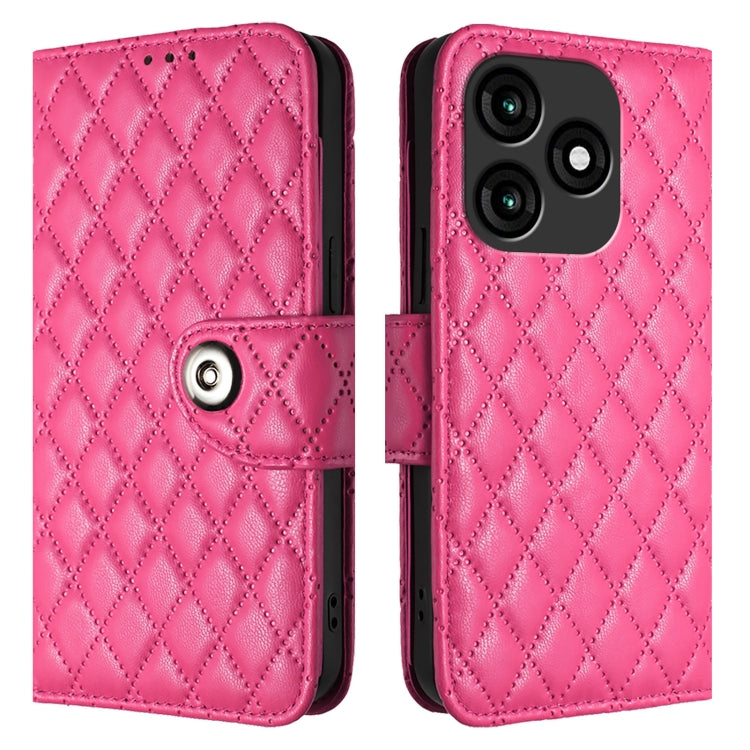 For itel A70 Rhombic Texture Flip Leather Phone Case with Lanyard