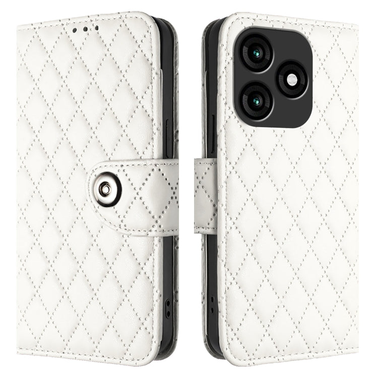 For itel A70 Rhombic Texture Flip Leather Phone Case with Lanyard