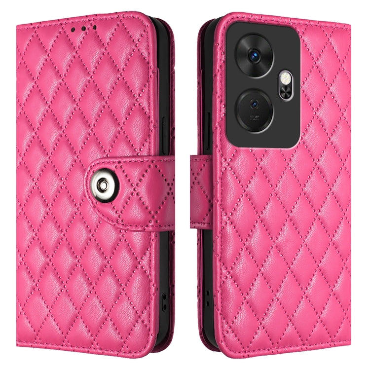 For itel P55+ Rhombic Texture Flip Leather Phone Case with Lanyard