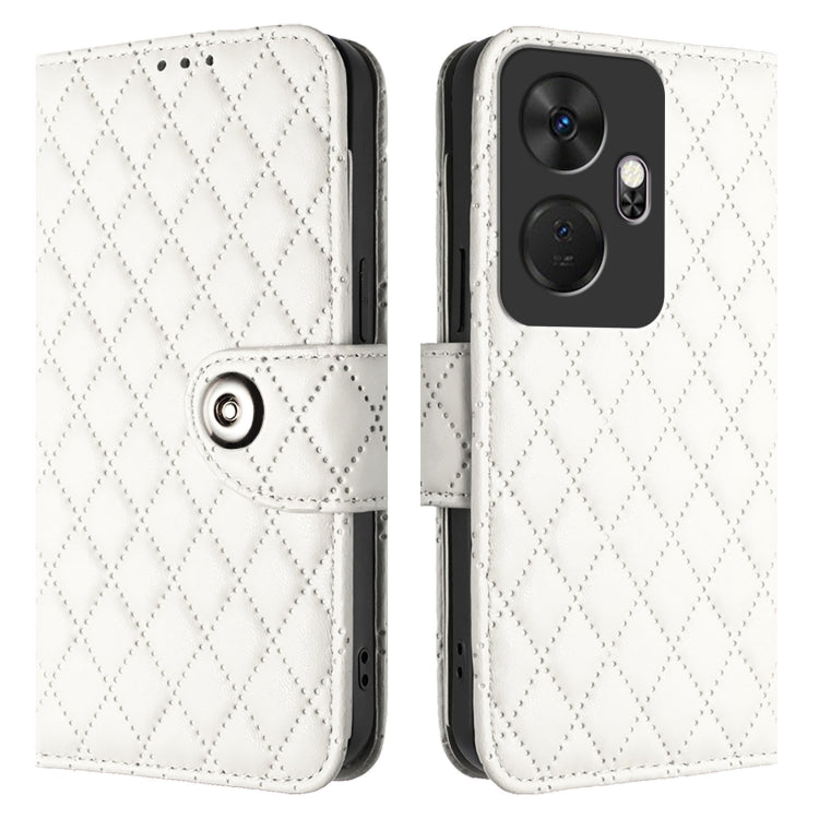 For itel P55+ Rhombic Texture Flip Leather Phone Case with Lanyard