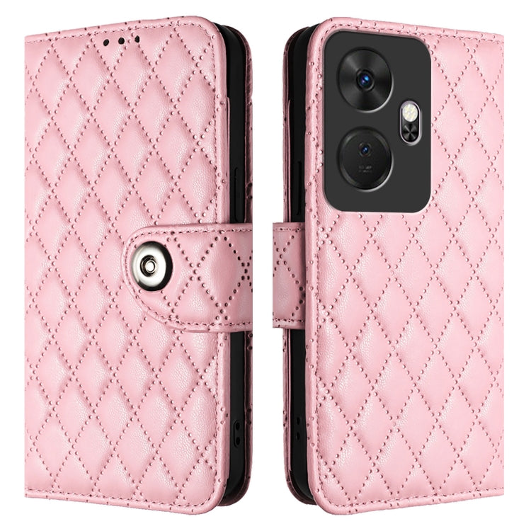 For itel P55+ Rhombic Texture Flip Leather Phone Case with Lanyard