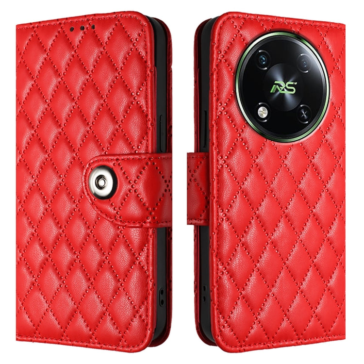 For itel RS4 S666LN Rhombic Texture Flip Leather Phone Case with Lanyard