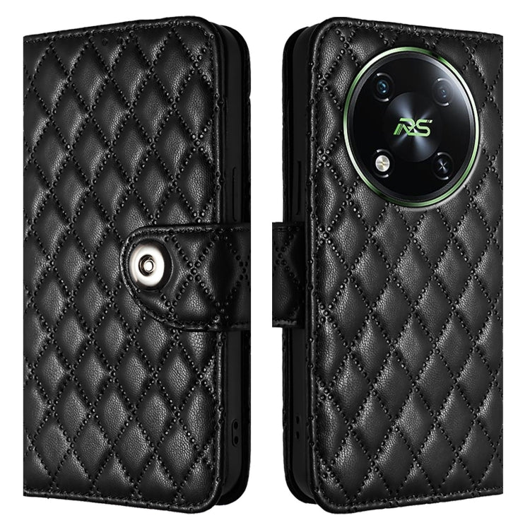 For itel RS4 S666LN Rhombic Texture Flip Leather Phone Case with Lanyard