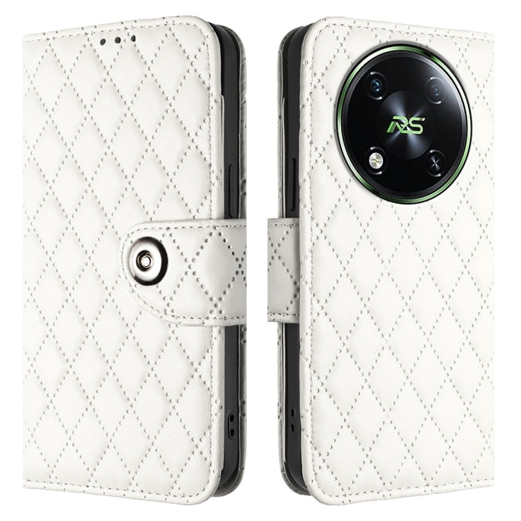 For itel RS4 S666LN Rhombic Texture Flip Leather Phone Case with Lanyard