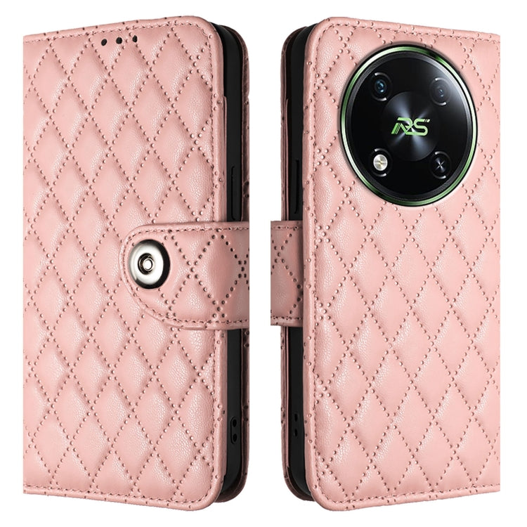 For itel RS4 S666LN Rhombic Texture Flip Leather Phone Case with Lanyard