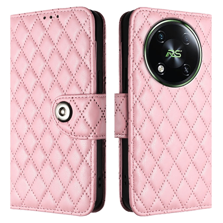 For itel RS4 S666LN Rhombic Texture Flip Leather Phone Case with Lanyard