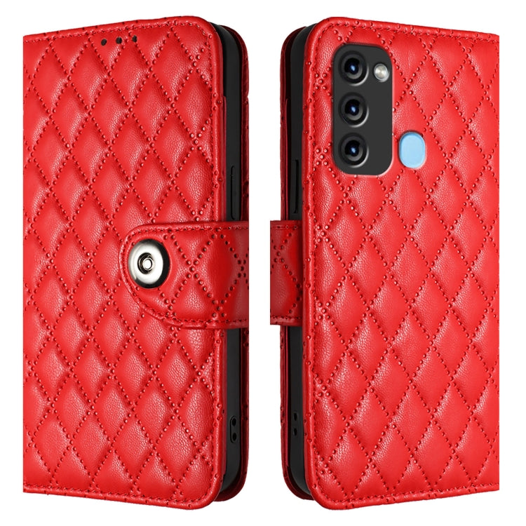 For itel S17 / Vision 3 Rhombic Texture Flip Leather Phone Case with Lanyard