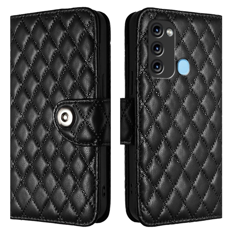 For itel S17 / Vision 3 Rhombic Texture Flip Leather Phone Case with Lanyard