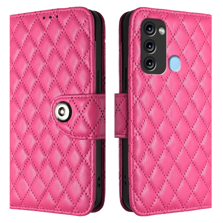 For itel S17 / Vision 3 Rhombic Texture Flip Leather Phone Case with Lanyard