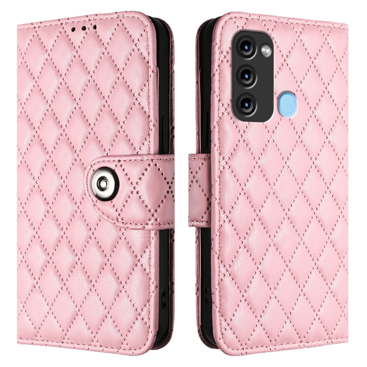 For itel S17 / Vision 3 Rhombic Texture Flip Leather Phone Case with Lanyard