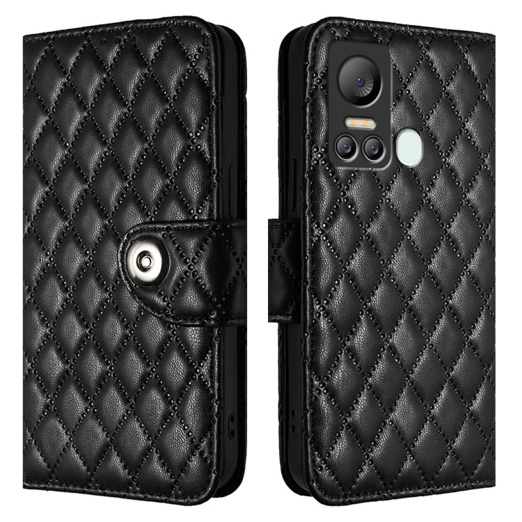 For itel S18 / Vision 5 Rhombic Texture Flip Leather Phone Case with Lanyard