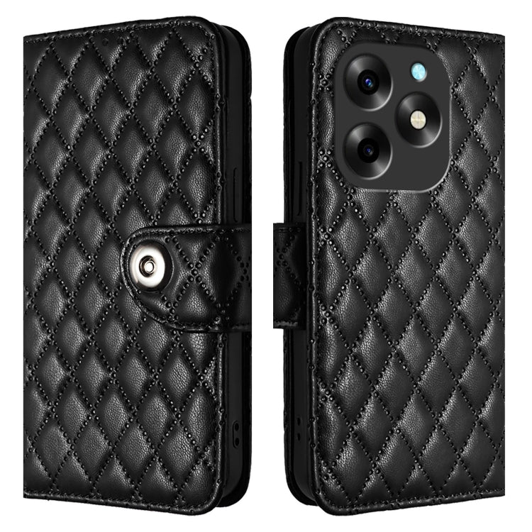 For itel S23+ Rhombic Texture Flip Leather Phone Case with Lanyard