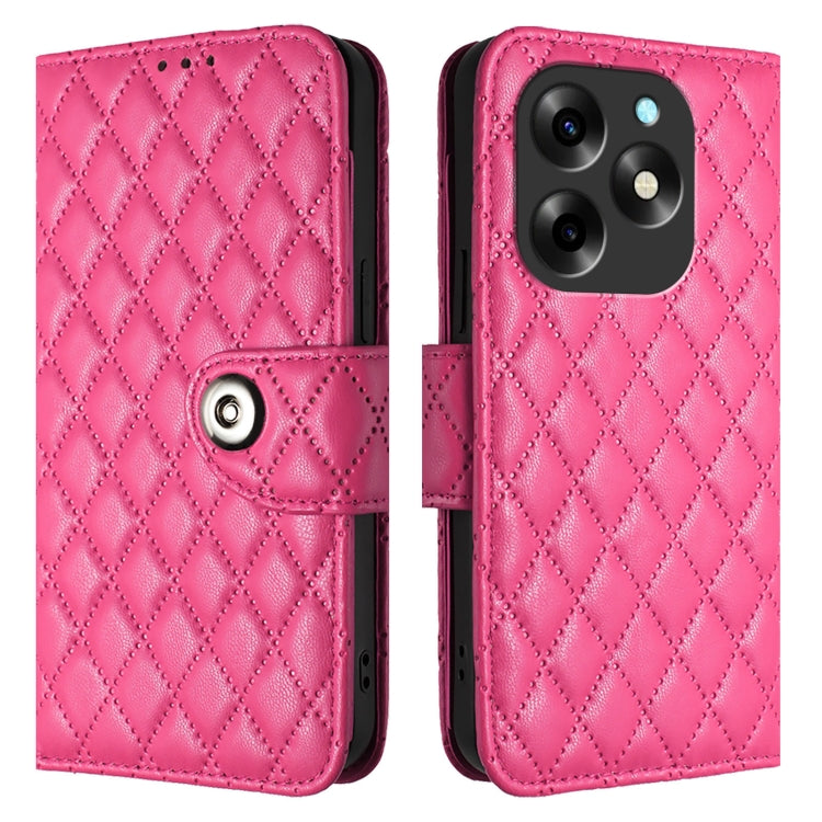 For itel S23+ Rhombic Texture Flip Leather Phone Case with Lanyard