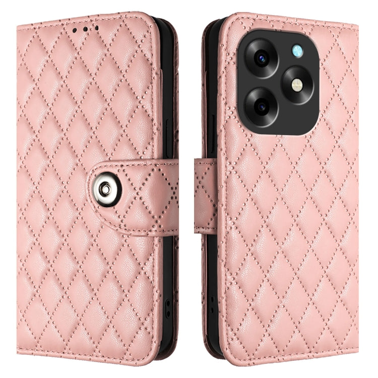 For itel S23+ Rhombic Texture Flip Leather Phone Case with Lanyard