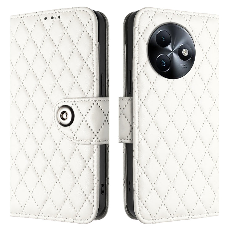 For itel S24 Rhombic Texture Flip Leather Phone Case with Lanyard
