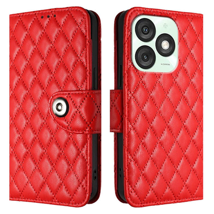 For itel A50 Rhombic Texture Flip Leather Phone Case with Lanyard