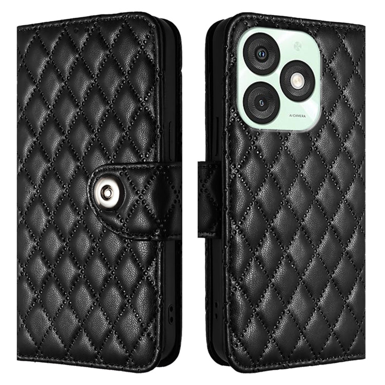 For itel A50 Rhombic Texture Flip Leather Phone Case with Lanyard