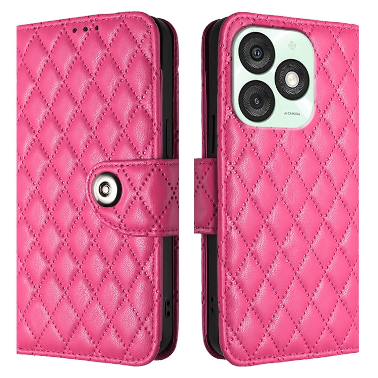 For itel A50 Rhombic Texture Flip Leather Phone Case with Lanyard
