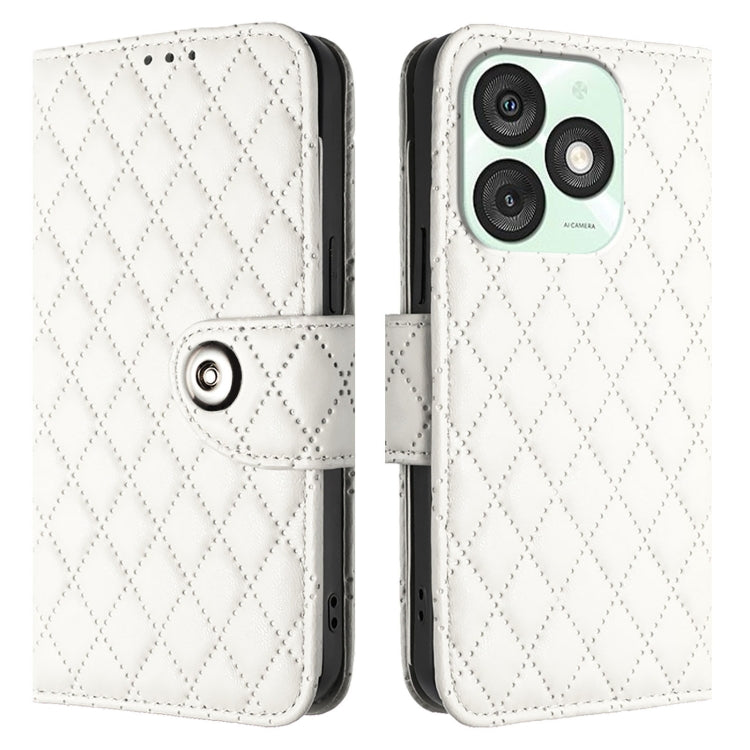 For itel A50 Rhombic Texture Flip Leather Phone Case with Lanyard
