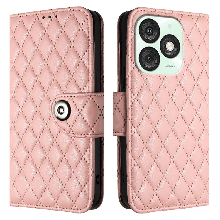 For itel A50 Rhombic Texture Flip Leather Phone Case with Lanyard