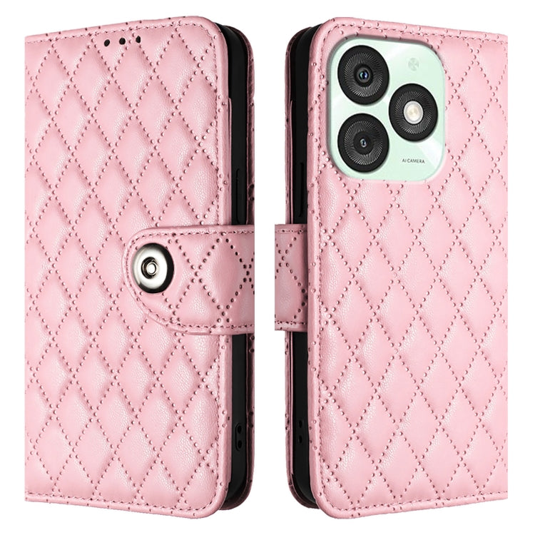 For itel A50 Rhombic Texture Flip Leather Phone Case with Lanyard