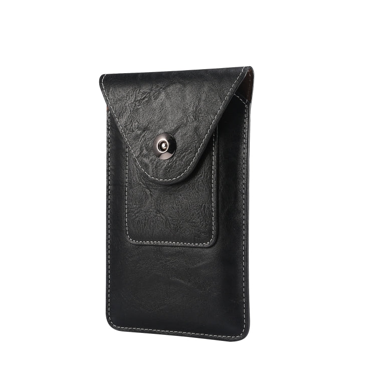 For iPhone 12 mini Elephant Texture Men Leisure Simple Universal Mobile Phone Waist Pack Leather Case with Card Slot, Suitable for 4.7-5.3 inch Smartphones