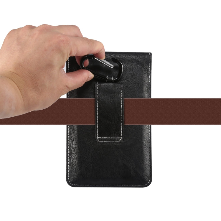 For iPhone 12 mini Elephant Texture Men Leisure Simple Universal Mobile Phone Waist Pack Leather Case with Card Slot, Suitable for 4.7-5.3 inch Smartphones
