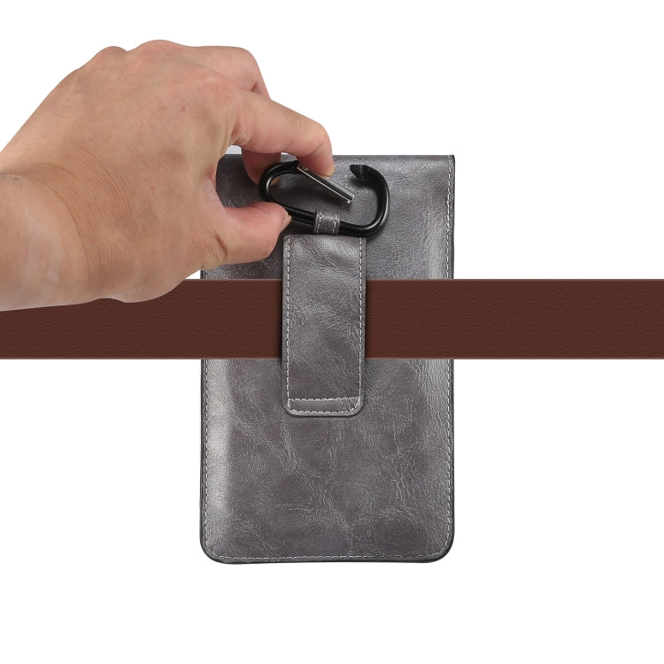 For iPhone 12 mini Elephant Texture Men Leisure Simple Universal Mobile Phone Waist Pack Leather Case with Card Slot, Suitable for 4.7-5.3 inch Smartphones