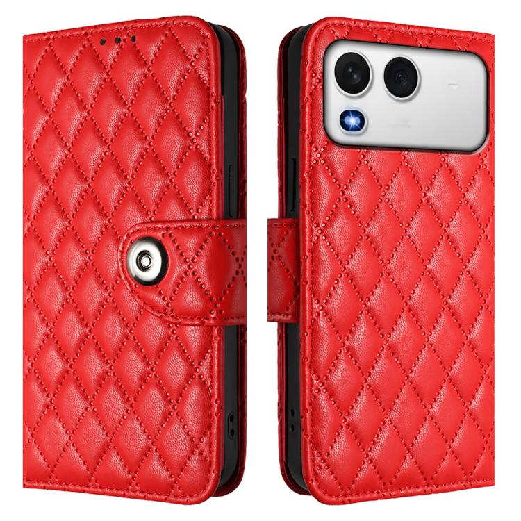 For itel A200 / A200+ 4G Global Rhombic Texture Flip Leather Phone Case with Lanyard