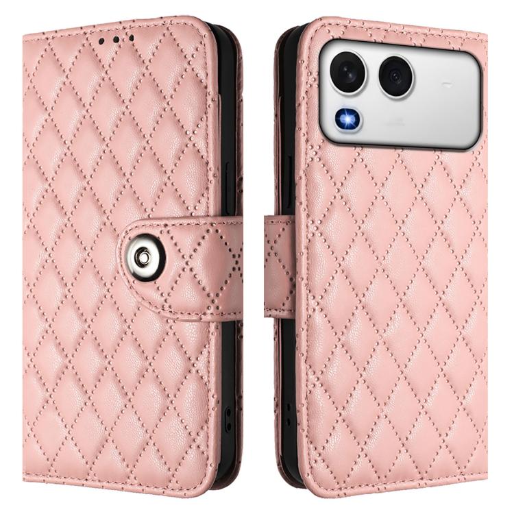 For itel A200 / A200+ 4G Global Rhombic Texture Flip Leather Phone Case with Lanyard