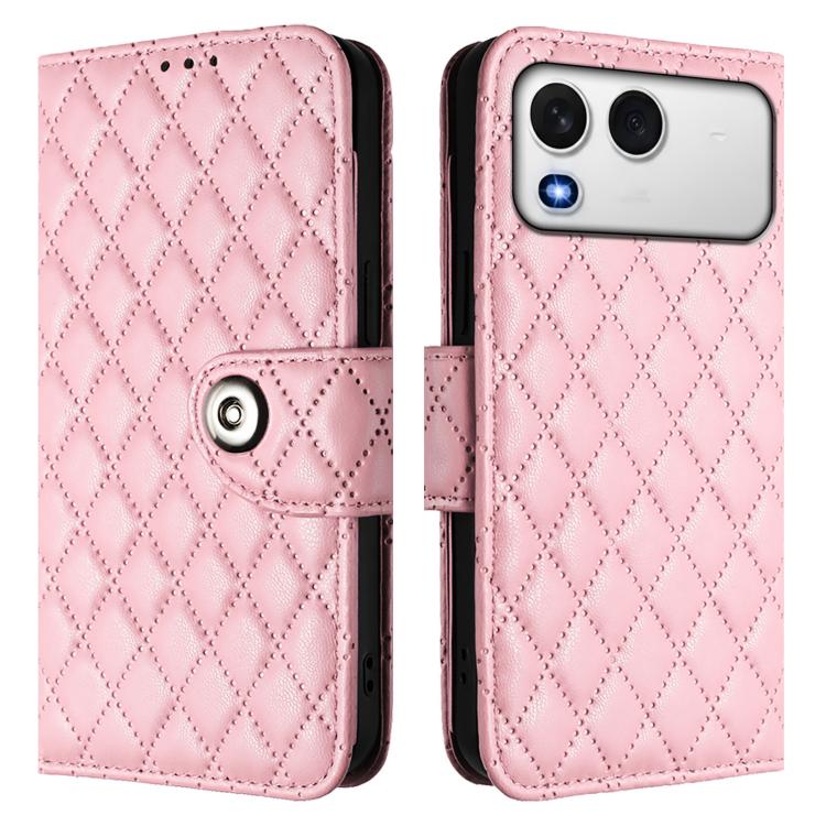 For itel A200 / A200+ 4G Global Rhombic Texture Flip Leather Phone Case with Lanyard