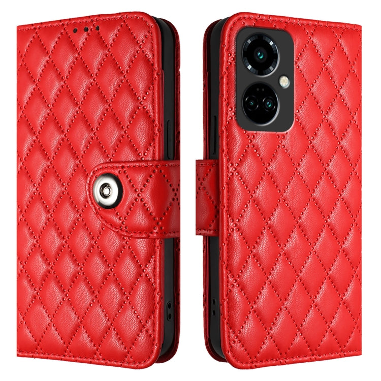 For Tecno Camon 19 Pro 5G Rhombic Texture Flip Leather Phone Case with Lanyard