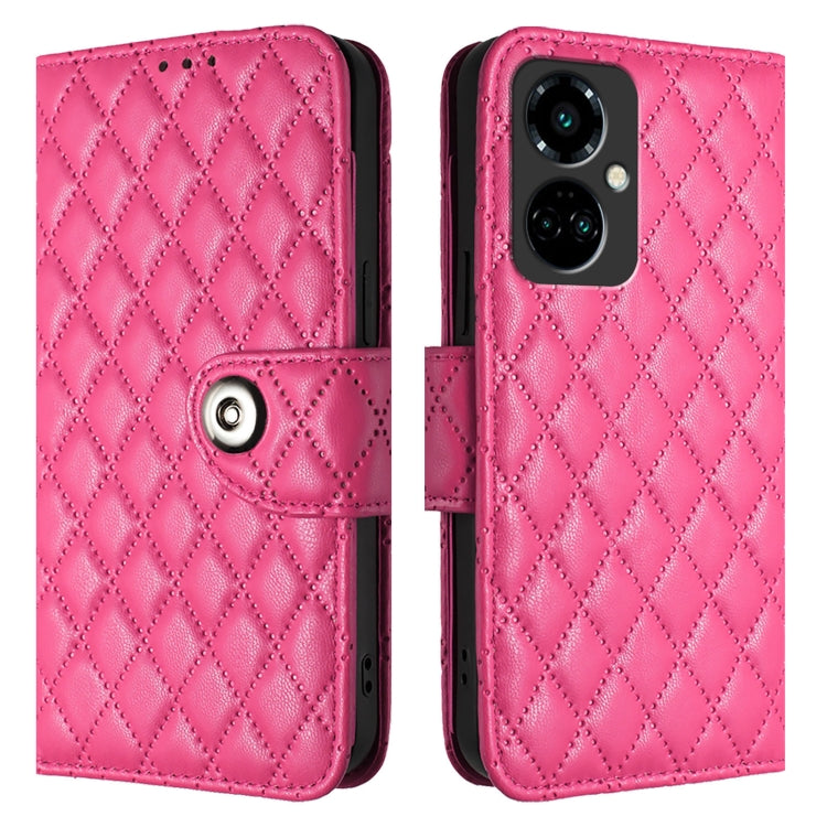 For Tecno Camon 19 Pro 5G Rhombic Texture Flip Leather Phone Case with Lanyard